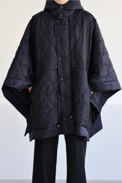 SILK QUILT COAT -SUMI- 着用イメージ